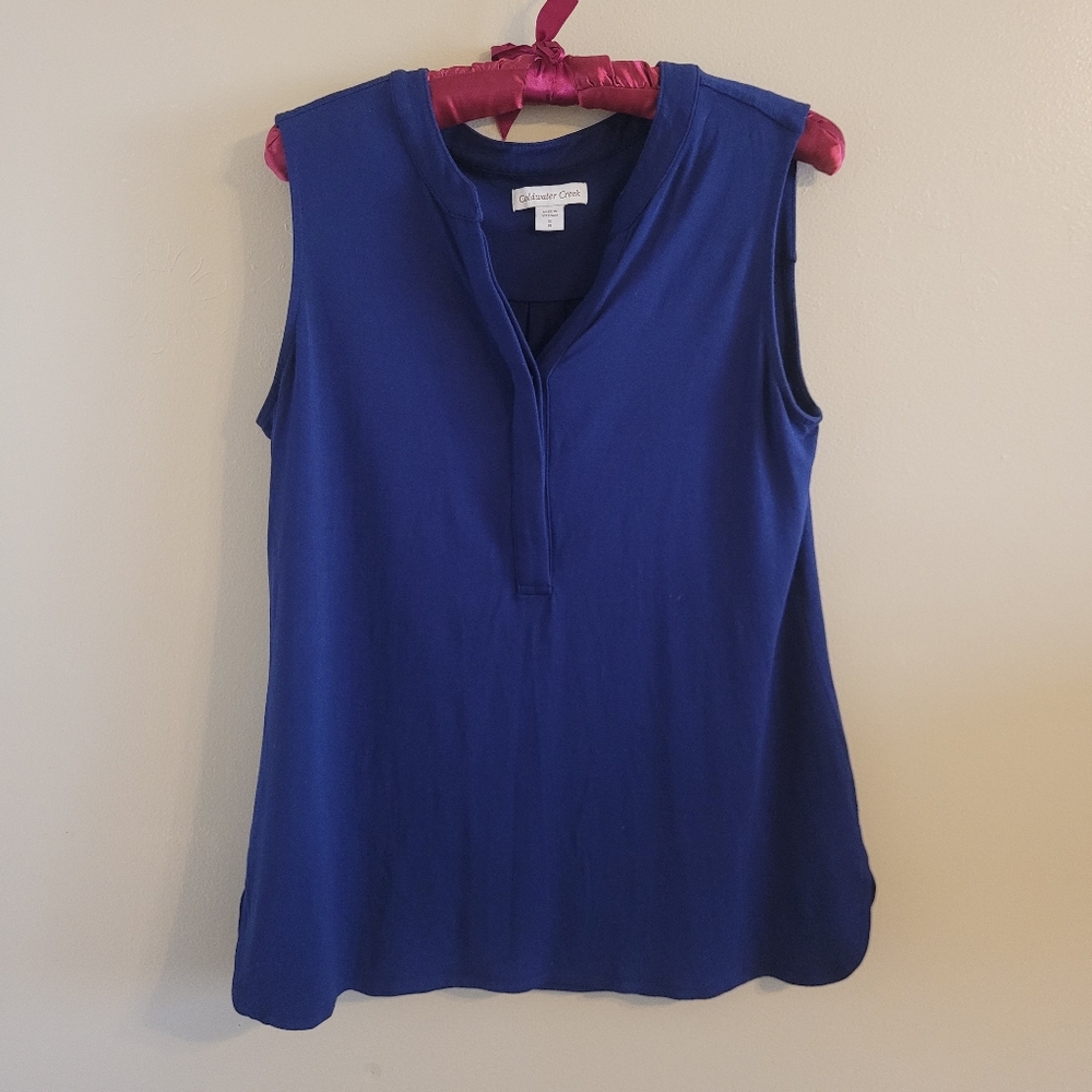 4/$15 SALE Coldwater Creek | Navy Blue Blouse Tank Top Small 8